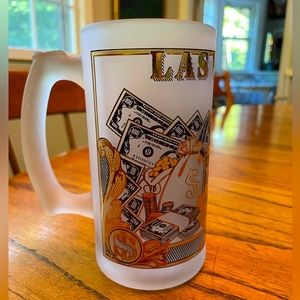 Las Vegas Frosted Mug - Vintage - no idea of the date - gold gilded.